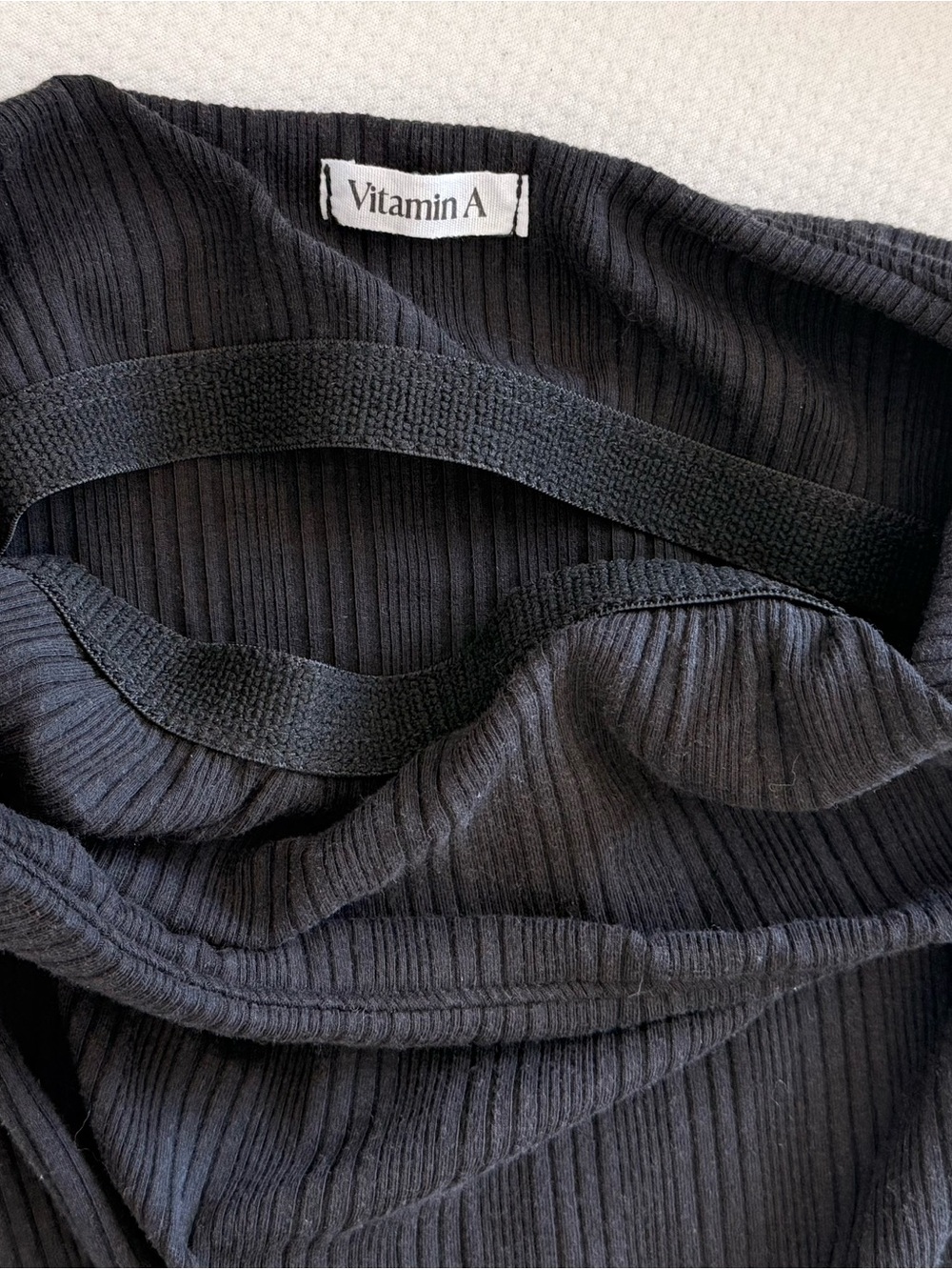 NWOT Vitamin A Ribbed Strapless Black Midi Dress w/ Built-in-Bra | Sold Out | S - Picture 7 of 8